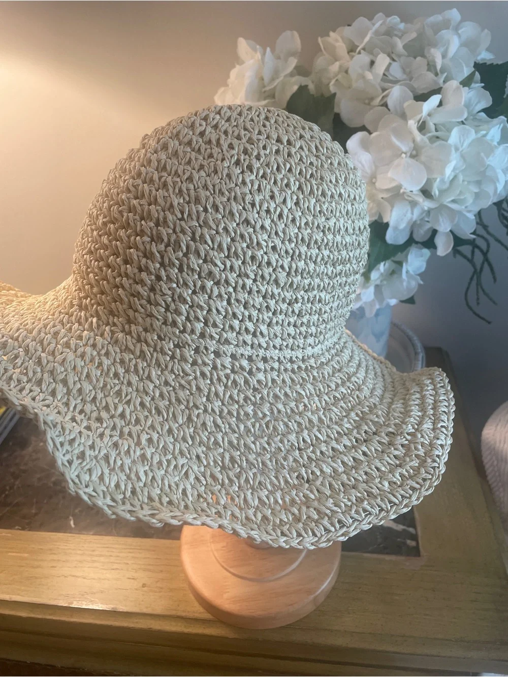 Packable Natural Woven Straw Sun Hat - Natural Beige OS